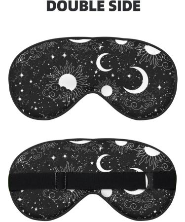Adjustable Crescent & Stars Sleep Mask - Double-Sided Soft Eye Covers for Ultimate Comfort & Reduced Eye Edema - Perfect for Sleep Anywhere - Buy Online on GoSupps.com
