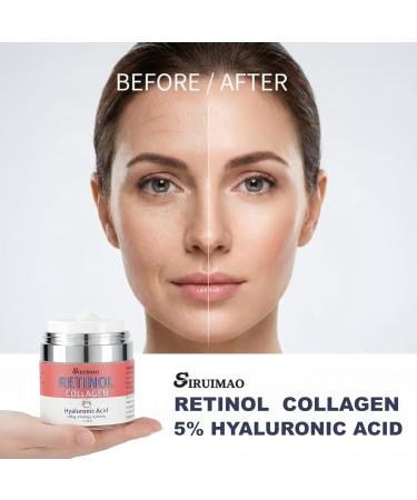 SIRUIMAO Retinol Collagen & Hyaluronic Acid Cream Anti-Wrinkle Face Moisturizer for Day & Night Use | Firming Neck & D collet Treatment 1.7 fl oz - Buy Online on GoSupps.com