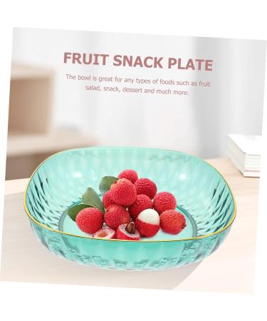 COOLHIYA Fruit Tray Glass Food Container Food Tray Terrarium nut Serving Tray Dessert Bowl Salad Bowl Counter Green 23.5X23.5X6CM - Buy Online on GoSupps.com