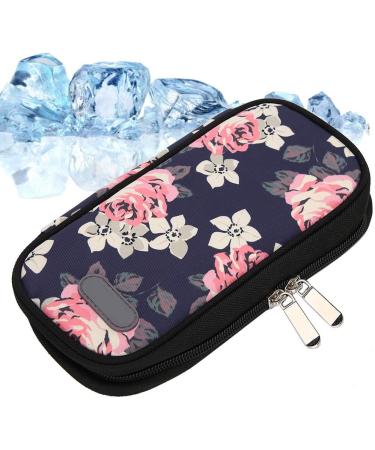 Kadimendium Insulin Cold Storage Bag - Waterproof Eco-Friendly Cool Bag for Patient Care (Black Red Flower) - Buy Online on GoSupps.com
