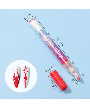 12 Colors Ultra Thin Curve Manicure Marker Gel Nail Art Fine Point Pens for Painting Nails 3D Nail Art Painting Pen Quick Dry Easy to Color Nail Point Graffiti Dotting Pen 6pcs-2 - Buy Online on GoSupps.com