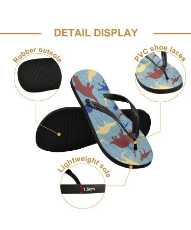 Shop Mnsruu XXL Dinosaur Flip-Flops - Yellow/Brown Animal Print for Home Hotel Spa & Travel | Comfortable Footwear for Men & Women - Buy Online on GoSupps.com