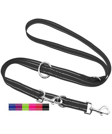 Dey - Premium dog leash nylon 2m |Reflecting |3 -way adjustable |For small medium -sized and large dogs |Many colors | Doubleein dog |Tow leash |Fire leash |Puppy leash |Black XS XS - 1.0 x 200 cm black -reflecting - Buy Online on GoSupps.com