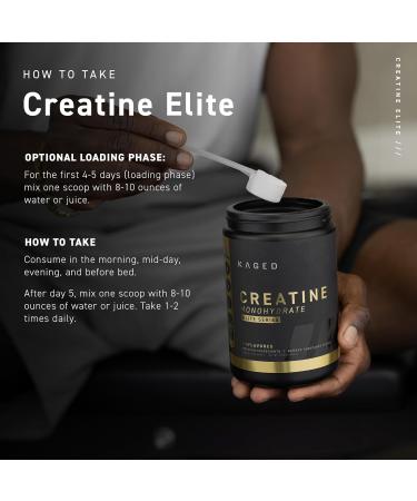 Kaged Creatine Monohydrate Elite - High Absorption Unflavored Powder | 60 Servings | International Shipping Available - Buy Online on GoSupps.com
