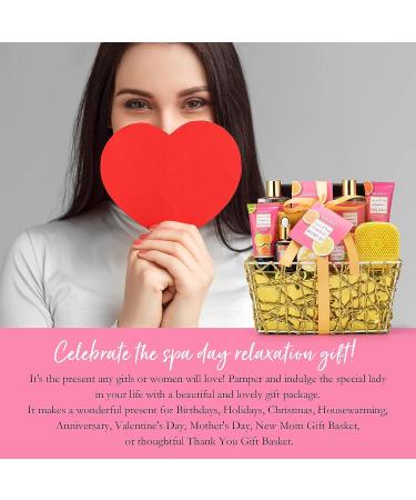 Citrus & Pink Grapefruit Spa Gift Basket for Women - 16 Pcs Self Care Kit including Bubble Bath, Massage Oil, Bath Salt, Bath Bombs - Luxury Birthday Gift - Buy Online on GoSupps.com