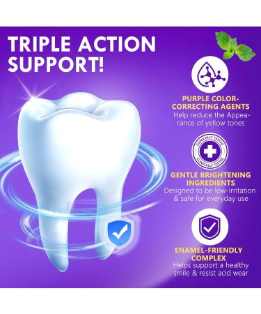 Purple Teeth Whitening Pen 6PCS Teeth Whitening Gel Essence Gentle Formula No Sensitivity Snow Teeth Whitener Gel Kit for a Brighter Smile - Buy Online on GoSupps.com