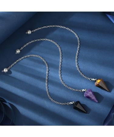 Xiannvxi 3-Piece Crystal Pendulum Set - Amethyst Obsidian & Tiger Eye for Prophecy Reiki & Witchcraft Supplies - Buy Online on GoSupps.com