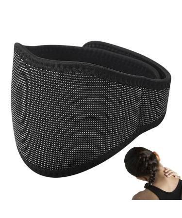 Jingling neck heat wrap - magnetic wormwood neck warmer made of fiberNeck wraps for relieving stiffness adjustable thermal neck collar for neck and shoulders black - magnetic protection