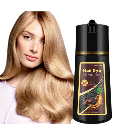 Blonde Brown Hair Color Shampoo 3 in 1 - Instant Natural Hair Dye for Men and Women Long Lasting Brown Color - Works in Minutes