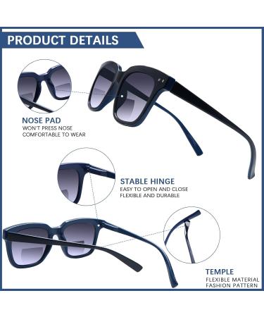 CLASAGA Bifocal Reading Sunglasses for Men & Women | UV400 Protection | Retro Spring Hinges | 1.25x Magnification | 4 Stylish Colors - Buy Online on GoSupps.com