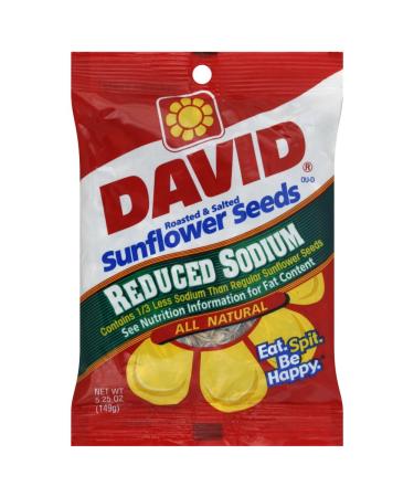 David's Sunflower Seeds Reduced Sodium 5.25 Oz (Pack of 12)