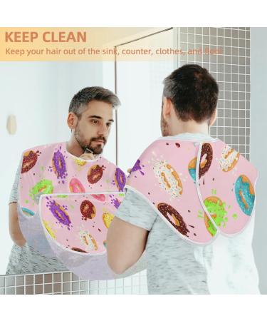 Colorful Donut Pattern Beard Bib Apron | Non-Stick Waterproof Hair Catcher for Men | Perfect Grooming Gift - Buy Online on GoSupps.com
