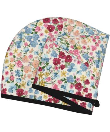 Hair Towel Wrap - Quick Drying Turban with Button | Trendy Floral Design for Easy Hair Care - Buy Online on GoSupps.com