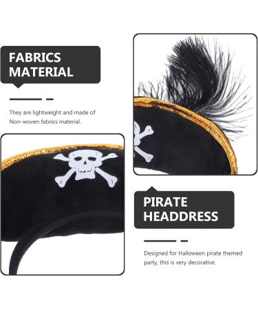 Halloween Pirate Hat Headband Skull Print Pirate Hat Halloween Pirate Cosplay Costumes for Halloween Theme Party Decoration Accessories - Buy Online on GoSupps.com