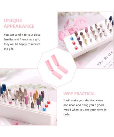 Lurrose Box grinding head storage box Nail Manicure supplies professional nail kit nail care kit manicure pedicure kit Nail Drill Holder Nail Bit Holder nail art tools shell Multiple slots - Buy Online on GoSupps.com
