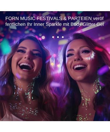  Generisch Glitter body makeup glitter face and body makeup 12 large glitter colors glitter gel shimmering liquid eyeshadow gel makeup - Buy Online on GoSupps.com