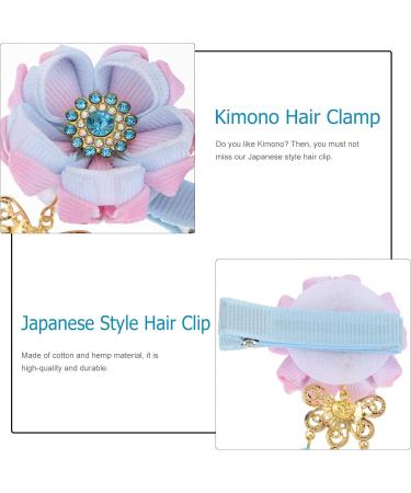 Minkissy) Hair Clip 1 Pair Japanese Style Hair Clips Tassel Flower Kimono Traditional Hairpins Barrette Hair Clamp Bride Hanfu Accessory for Womens Girls (Blue Japanese - Buy Online on GoSupps.com