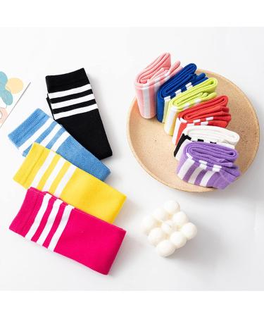 DooVid Kids Soccer Socks - Purple White Three Stripes Knee High Sports Socks for Toddler Boys Girls - One Size - Buy Online on GoSupps.com