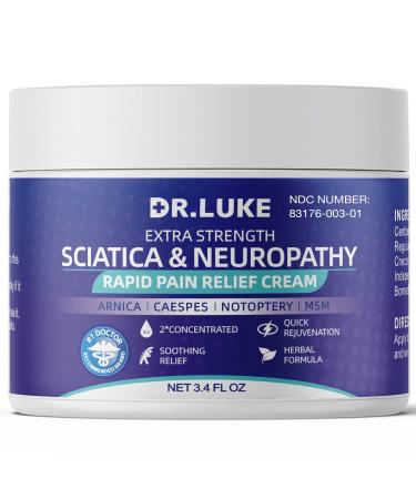 Dr. Luke Sciatica Nerve Pain Relief Cream Naturals Neuropathy Pain Relief Cream for Feet Aching Foot Hands Legs Toes - 3.4 oz