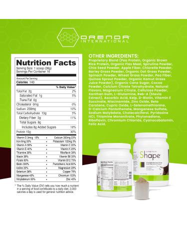 Orenda Shape® Chocolate Protein Shake | Plant-Powered Pea & Brown Rice Blend | Green Superfoods & Fiber | Ready-to-Serve | 21.4oz - Buy Online on GoSupps.com