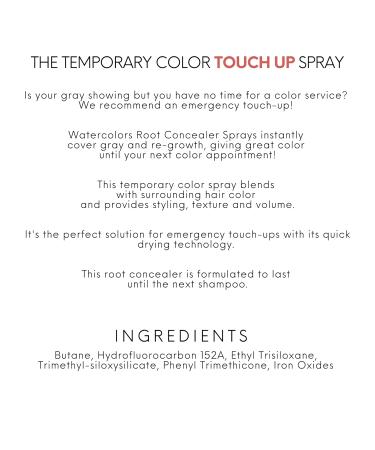 Buy Watercolors Dark Brown Root Concealer - Quick Temporary Hair Dye Spray for Gray Coverage | International Shipping Available - Buy Online on GoSupps.com