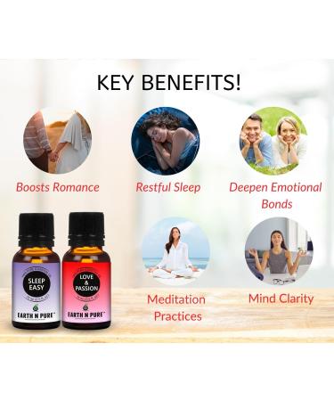 Earth N Pure Natural Essential Oil Blend- Pack of 2 | Love and Passion & Sleep Easy | 15ml each Love & Sleep Set Of 2 (15 ml) - Buy Online on GoSupps.com