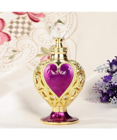 DNCG Perfume Refillable Bottle Portable Perfume Atomiser Heart Shape Enameled Empty Refillable Perfume Bottle Purple - Buy Online on GoSupps.com