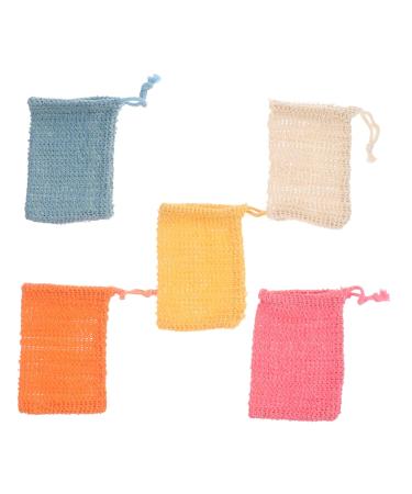 VINTORKY 5pcs Soap Storage Bag Foaming Soap Bag Mesh Soap Saver Exfoliating Soap Bag Shower Soap Cotton Linen