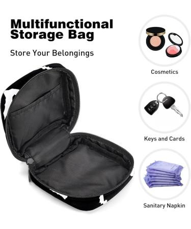 GIAPB Period Bag | Sanitary Napkin Storage & Travel Makeup Pouch | Animal Print | Black Background - Buy Online on GoSupps.com