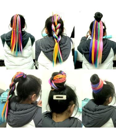 Colorful Hair Accessories for Girls - 12pcs Twist Braid Ponytail Hair Bands Headwear for Women and Kids - Buy Online on GoSupps.com