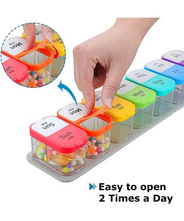 Extra Large 7 Day XL AM PM Pill Organizer for Supplements - Jumbo Container for Vitamins - Oversized Daily Medicine Holder - Buy Online on GoSupps.com