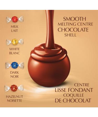 LINDT LINDOR Assorted Chocolate Truffles (Milk Chocolate White Chocolate Hazelnut Chocolate Dark Chocolate) Jumbo Bag 52 Count of Truffles 650g Bag Individually Wrapped Chocolate - Buy Online on GoSupps.com