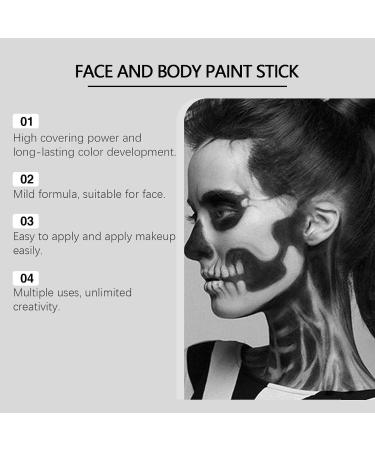  G n rique Face Painting Stick Kit for Halloween White Halloween Face Makeup Pencil Makeup Kit Face Painting Halloween Professional Painting Children Adult Women Face Body Paint Eye Joker Carnival - Buy Online on GoSupps.com