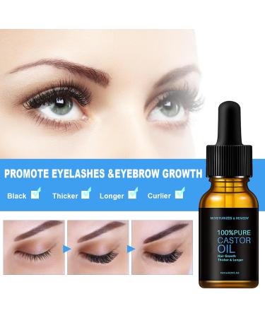  FOCUSUN Castor Oil Hair Care & Eyelash & Eyebrow Growth 2 Pieces 10ml (2er Pack) Unisex Fragrance Free for Dry Hair - Buy Online on GoSupps.com