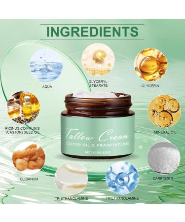 QiFind Grass Fed Beef Tallow with Frankincense Oil and Castor Oil Organic Grass Fed Beef Tallow Moisturizer for Skin Whipped Beef Tallow Manuka Honey Balm for Face Moisturizer Body 2 PCS - Buy Online on GoSupps.com