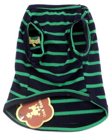 Buy Paidful Summer Clothing for Small Dogs & Cats - Classic Striped Cotton T-Shirts & Vests in XL Green for Puppies Boys & Girls - Buy Online on GoSupps.com