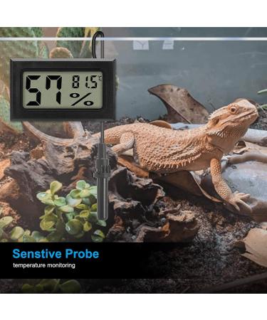 RUIZHI 2 Pack Mini Digital Hygrometer Thermometer Temperature Humidity Thermometers with Gauge Meter Probe for Reptile Aquarium Greenhouse Office - Buy Online on GoSupps.com