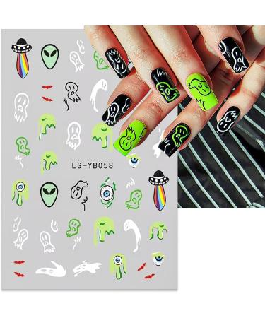 Halloween Nail Art Stickers Glow in The Dark Luminous Halloween Nail Decals DIY Nail Art Supplies for Halloween Days Luxury Pegatinas para U as Women Girls DIY Nail Decorations - Buy Online on GoSupps.com