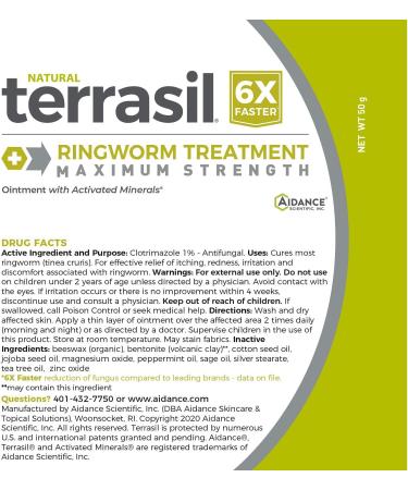 Terrasil Ringworm Treatment MAX - Fast-Acting Natural Anti-Fungal Ointment (50g) - Buy Online on GoSupps.com