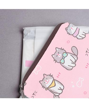 Exceart 2-Piece Zippered Sanitary Napkin Storage Bag | Cotton Cloth Care Pad Holder - Portable & Stylish - Buy Online on GoSupps.com