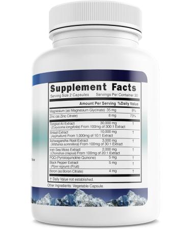 VITAMIZED Himalayan Shilajit for Men & Women - 10 000mg Shilajit Ashwagandha Supplements + Irish Sea Moss Tongkat Ali PQQ & More - 60 Capsules - Buy Online on GoSupps.com