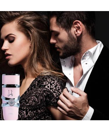 Bundle of Lattafa Yara 3.4oz Eau de Parfum for Women with 5ml Portable Refillable Atomizer and Refillable Car Freshener in an Elegant Satin Gift Bag - Buy Online on GoSupps.com