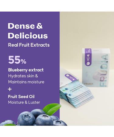 FRUDIA WELCOS Blueberry Hydrating Mask - Vegan Moisturizing Face Mask with Blueberry Extract & Panthenol | Korean Skin Care for All | Pack of 10 - Buy Online on GoSupps.com
