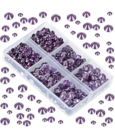 LPBeads 6000 Pieces Tanzanite Non Hotfix Rhinestones 6 Sizes Round Crystal Glass Flat Back Rhinestones with Tweezers and Picking Pen for Nail Art Crafts Clothes Bags DIY - Buy Online on GoSupps.com