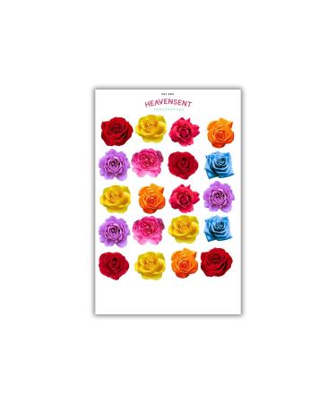 Cake Topper Edible 40 Multicoloured Roses Red Blue Flowers Pre-cut Premium Thick Sweet Wafer Card Standing Cupcake Toppers Birthday Party Cake Decorations