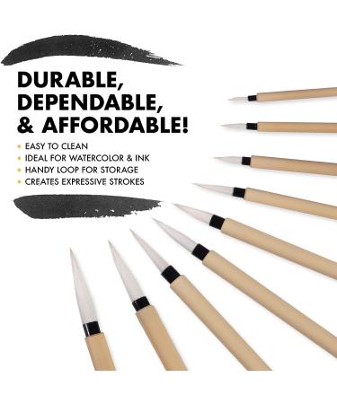 Princeton Bamboo Series 2150 Short Handle Round Brush Size 8 - Natural Hair Calligraphy & Watercolor Brush - Buy Online on GoSupps.com