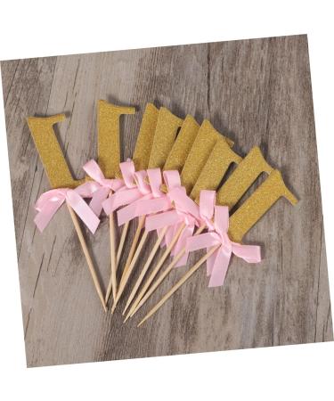 Gadpiparty 10 Pcs First Birthday Wedding Fondant Topper Baby Shower 1st Birthday 1 Year One Year Old Birthday Cake Picks Stick Glitter Cupcake Picks Cakes Cake Topper Insert Card Number - Buy Online on GoSupps.com