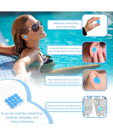 12 Pairs Soft Silicone Earplugs - Pink & Blue Deformable & Comfortable for Sleeping & Swimming - Hygiene Protection - Buy Online on GoSupps.com