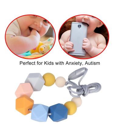 Baby Teething Chew Grade Safe Vibrant Colors Portable Necklace Food Silicone Teether 1 (Style 2) - Buy Online on GoSupps.com