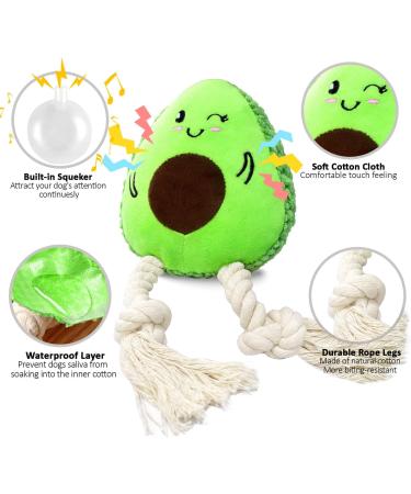 Buy Aeitpet Green Avocado Dog Toys - Squeaky Plush & Crinkle Paper for Large & Small Dogs - Buy Online on GoSupps.com
